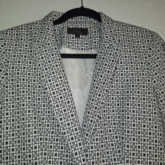 Emily White Black Business One Button Front Jacket Size 10 - Picture 3 of 13